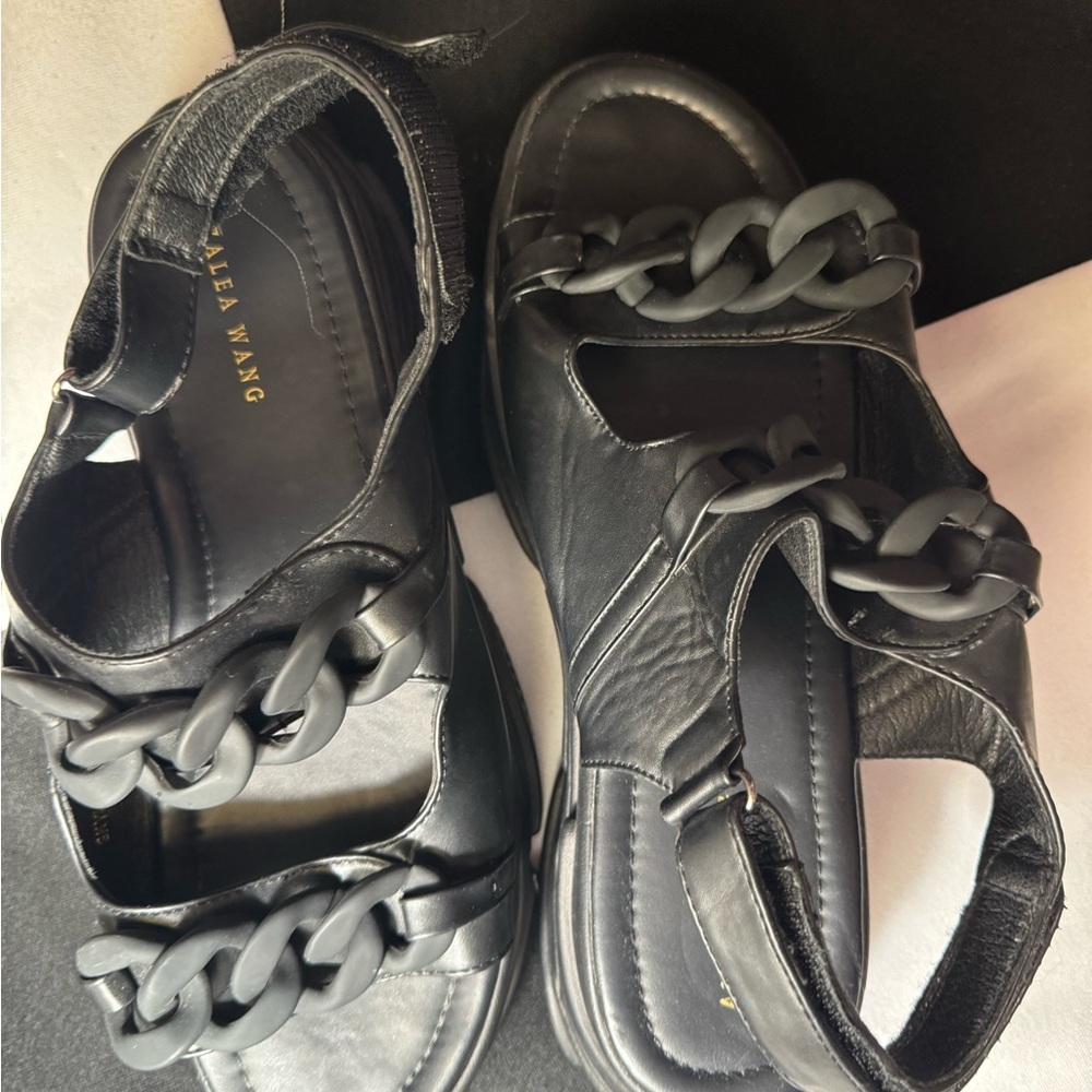 Azalea Wang black chunky platform sandal